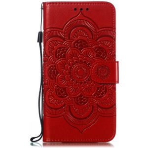 Samsung Galaxy A20e Hoesje - Mandala Bloemen Book Case - Rood