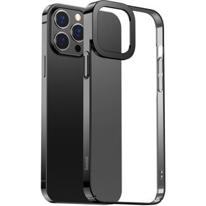 iPhone 13 Pro Max Hoesje - BASEUS Metallic TPU Back Cover - Zwart