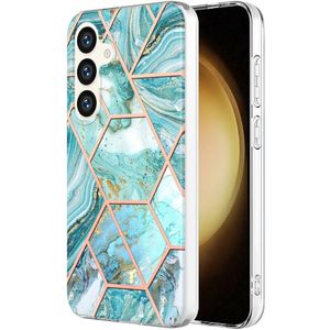 Samsung Galaxy S24 Plus Hoesje - Coverup Marble Design TPU Back Cover - Blauw