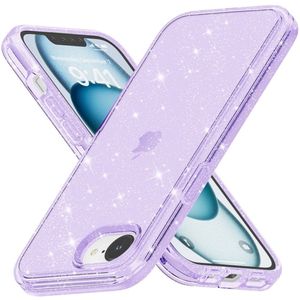 iPhone 16e Hoesje - Coverup Glitter TPU Back Cover - Paars
