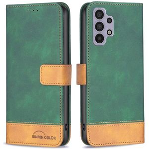 Samsung Galaxy A32 5G Hoesje - BINFEN Color Book Case - Groen