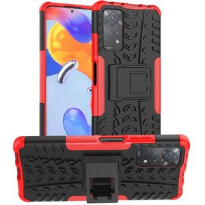 Xiaomi Redmi Note 11 Pro 5G Hoesje - Coverup Rugged Kickstand Back Cover - Rood