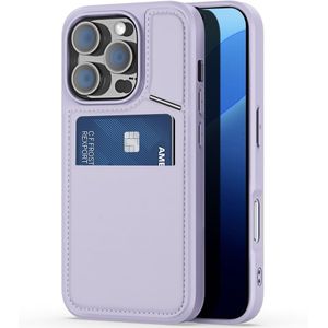 iPhone 16 Pro Max Hoesje - Dux Ducis Rafi II Series - Back Cover met Pasjeshouder en Standfunctie - MagSafe Compatible - Lavendel