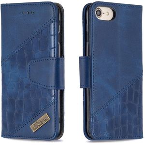 iPhone SE (2022/2020), iPhone 8 / 7 Hoesje - BINFEN Croco Book Case - Blauw