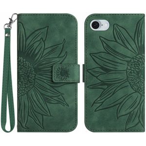 iPhone 16e Hoesje - Coverup Zonnebloem Book Case met Koord - Groen