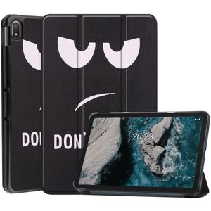 Nokia T20 Hoesje - Tri-Fold Book Case met Wake/Sleep - Don't Touch