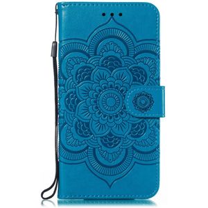 Samsung Galaxy A20e Hoesje - Mandala Bloemen Book Case - Blauw