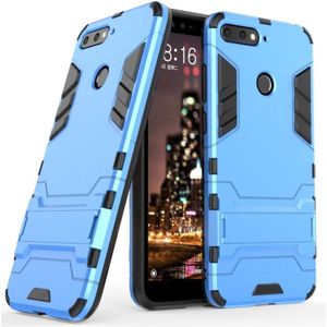 Huawei Y6 (2018) Hoesje - Armor Kickstand Back Cover - Lichtblauw