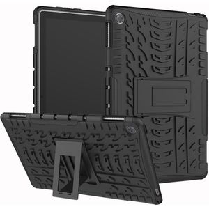 Huawei MediaPad M5 Lite 10 Hoesje - Rugged Kickstand Back Cover - Zwart