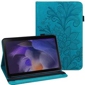 Samsung Galaxy Tab A8 10.5 (2021) Hoesje - Bloemen & Vlinders Book Case - Blauw