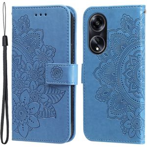 OPPO A98 Hoesje - Coverup Mandala Bloemen Book Case - Blauw