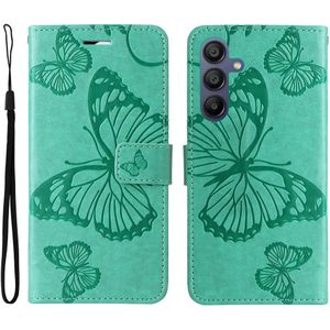 Samsung Galaxy A16 Hoesje - Coverup Vlinders Book Case - Mintgroen