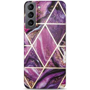 Samsung Galaxy S23 Plus Hoesje - Coverup Marble Design TPU Back Cover - Marmer / Paars