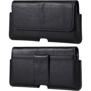 Coverup Universele Leren Riemclip Case voor Smartphones - 6,1 inch - Zwart