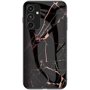 Samsung Galaxy A15 Hoesje - Coverup Marble Glass Back Cover - Zwart / Goud
