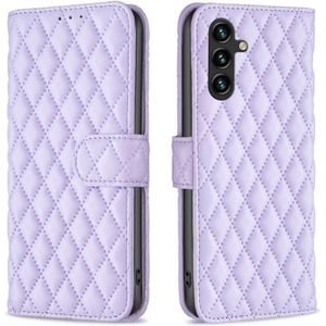 Samsung Galaxy A35 Hoesje - BINFEN Rhombus Book Case - Lila