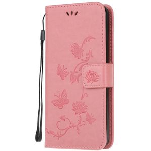 Samsung Galaxy A72 Hoesje - Coverup Bloemen & Vlinders Book Case - Pink