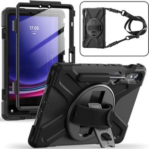 Samsung Galaxy Tab S7 / S8 / S9 / S9 FE Hoesje - Heavy Duty Case met Schouderstrap - Zwart