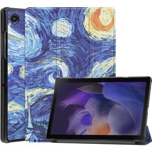 Samsung Galaxy Tab A8 10.5 (2021) Hoesje - Tri-Fold Book Case met Wake/Sleep - Sterrennacht
