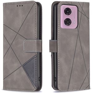 Motorola Moto G34 Hoesje - BINFEN Geometric Book Case - Grijs