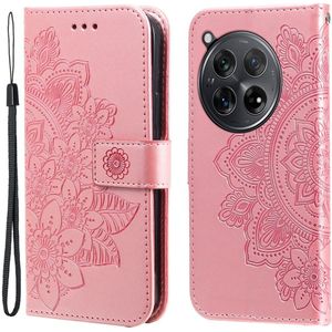 OnePlus 12R Hoesje - Coverup Mandala Bloemen Book Case - Pink
