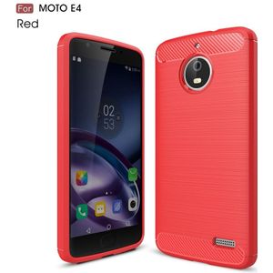 Motorola Moto E4 Hoesje - Armor Brushed TPU Back Cover - Rood