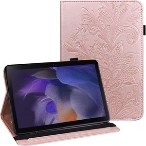Samsung Galaxy Tab A8 10.5 (2021) Hoesje - Vlinder & Bloemen Book Case - Rose Gold