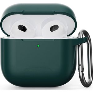 AirPods 4 Hoesje - Coverup Siliconen AirPods Case met Sleutelhanger - Emerald Green
