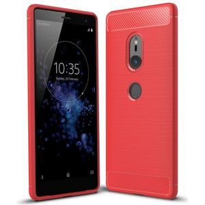 Sony Xperia XZ2 Hoesje - Armor Brushed TPU Back Cover - Rood