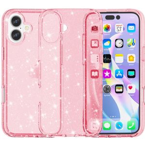 iPhone 16 Hoesje - Coverup Glitter TPU Back Cover - Roze