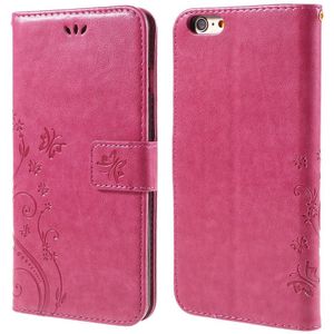 iPhone 6 / iPhone 6s Hoesje - Bloemen & Vlinders Book Case - Roze