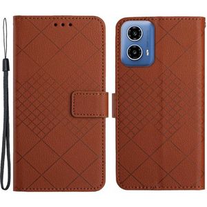 Motorola Moto G04(s) / G24 (Power) / E14 Hoesje - Coverup Rhombus Book Case - Bruin