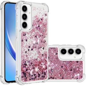 Samsung Galaxy A36 Hoesje - Coverup Liquid Glitter Back Cover - Rose Gold