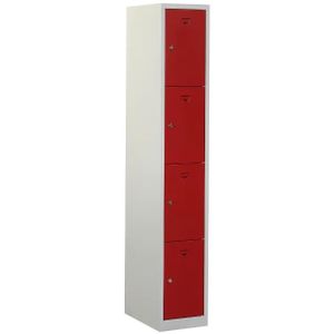 Lockerkast Premio 4 vakken 1.4 - Kleur deuren: Rood RAL 3000