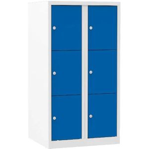 Lockerkast Color 6 vakken 2.6 - Kleur deuren: Blauw RAL 5010