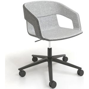 Twist&Sit vergader stoel kruisvoet - gepoedercoat aluminium op wieltjes