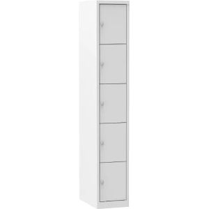 Lockerkast Color 5 vakken 1.5 - Kleur deuren: Wit RAL 9010