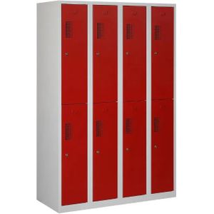 Garderobekast Premio 8 deuren 4.8 - Kleur deuren: Rood RAL 3000