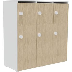 Eko Equipped locker met garderobe vak - 3 lockers met 6 garderobe kasten