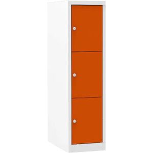 Lockerkast Color 3 vakken 1.3 - Kleur deuren: Oranje RAL 2004