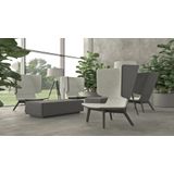 Twist&Sit lounge stoel hoge rug open - zwart gepoedercoat aluminium