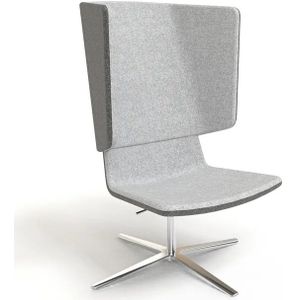 Twist&Sit lounge stoel hoge rug open - zwart gepoedercoat aluminium