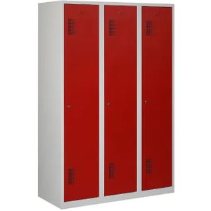 Garderobekast Premio 3 deuren 3.3 - Kleur deuren: Rood RAL 3000