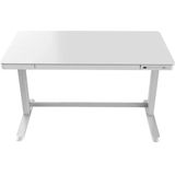 Elektrische thuiswerkplek zit-sta - Frame wit / blad glas wit