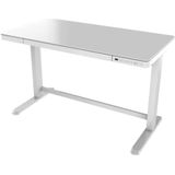 Elektrische thuiswerkplek zit-sta - Frame wit / blad glas wit