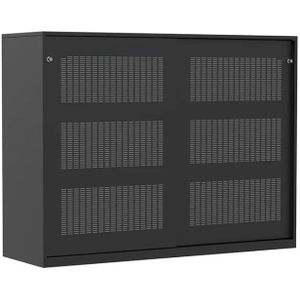 Akoestische schuifdeurkast 120x160x50cm - Zwart RAL 9005