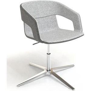 Twist&Sit vergader stoel kruisvoet - gegoten gepolijst aluminium