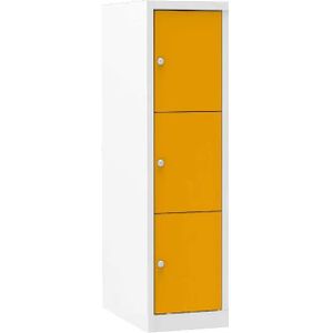 Lockerkast Color 3 vakken 1.3 - Kleur deuren: Geel RAL 1003