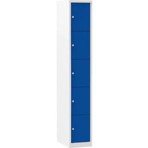 Lockerkast Color 5 vakken 1.5 - Kleur deuren: Blauw RAL 5010