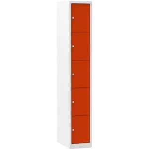Lockerkast Color 5 vakken 1.5 - Kleur deuren: Oranje RAL 2004